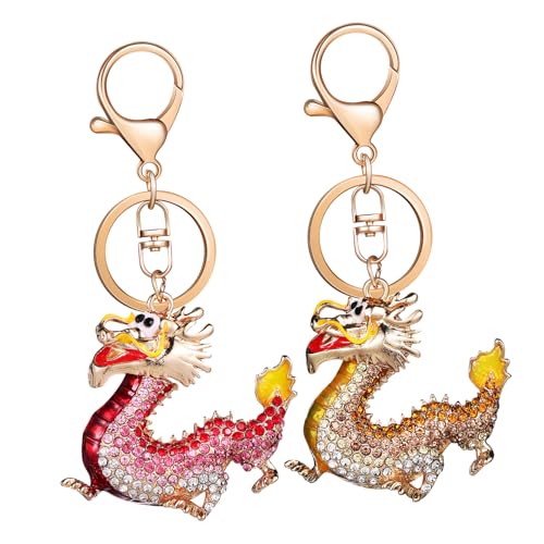 TENDYCOCO 2 STK Schlüsselanhänger Mit Dem Sternzeichen Drache Wunderschöne Drachenanhänger Chinesischer Drache Schlüsselanhänger Auto Schlüsselanhänger Sternzeichen Schlüsselanhänger Metall von TENDYCOCO