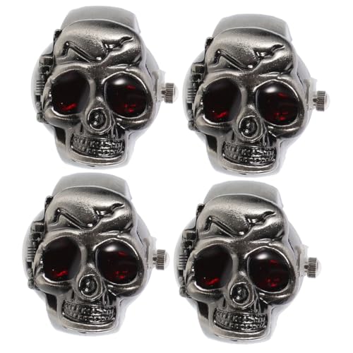 TENDYCOCO 2 Sätze Geisterkopf Ringuhr Für Herren Und Damen Fingeruhr Mit Aufklappbarem Deckel Herrenuhr Fingerring Uhr Ringuhren Herrenschmuck Ringe Digitaluhren Für Damen 2 Stück * 2 von TENDYCOCO
