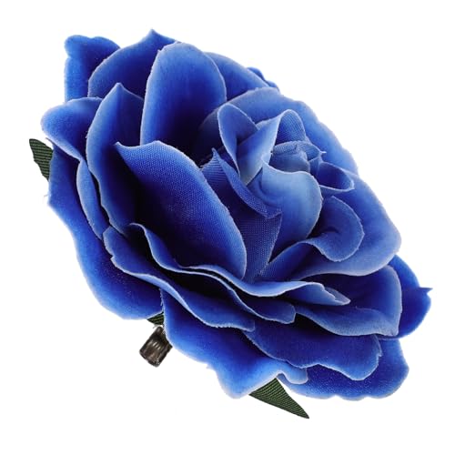 TENDYCOCO 2 Stück 2 1 Rosenbrosche haarschmuck haircharm blumenhaarspange instyle künstliche Rosenblüten Topper kleider kopfschmuck hochzeit Rosen-Haarspange Haarspange mit Rosenblüten Blue von TENDYCOCO