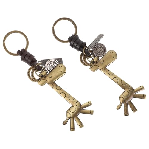 TENDYCOCO 2 Stück Giraffen Schlüsselanhänger Schlüsselanhänger Paare Schlüsselanhänger Cartoon Schlüsselanhänger Auto Schlüsselanhänger Auto Schlüsselanhänger Paar Schlüsselanhänger von TENDYCOCO