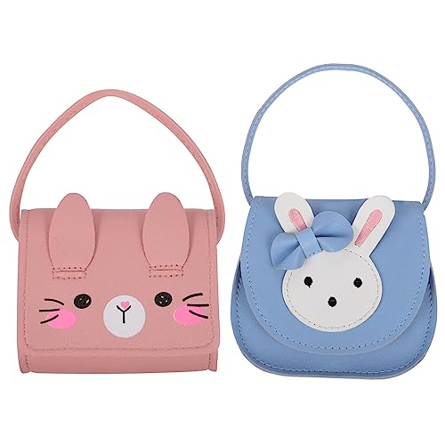 TENDYCOCO 2st Taschen Handtasche Mädchen Teenager Umhängetasche Cartoon-umhängetasche Mädchen Handtasche Geldbörse Für Hasentasche Pu-leder Eine Schulter Kleine Schleife Kleinkind von TENDYCOCO