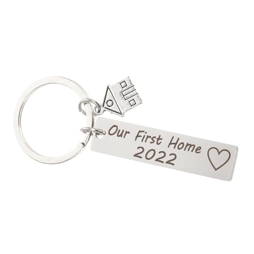 TENDYCOCO 2 Stück Schlüsselanhänger „Unser Erstes Zuhause“ Schlüsselanhänger Hausbesitzer Schlüsselanhänger Paar Schlüsselanhänger Einweihungs Schlüsselanhänger Hängedekoration von TENDYCOCO