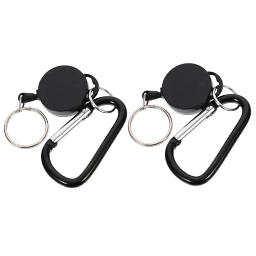 TENDYCOCO 2 Stück Schlüsselanhänger Ausweishalter Rolle Schlüsselhalter Clip Robuster Karabiner Schlüsselanhänger Ausweishalter Schlüsselhalter Für Den Außenbereich Einziehbare von TENDYCOCO