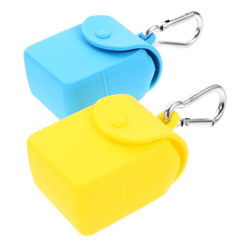 TENDYCOCO 2stücke Silikon Aufbewahrungstaschen Mit Haken Schlüssel Und Münzaufbewahrung Wiederverwendbar Leicht Und Vielseitig Für Kopfhörer Und Kleingeld Gelb Und Blau von TENDYCOCO