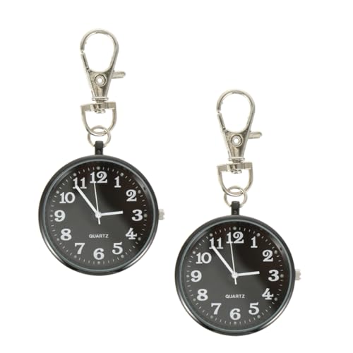TENDYCOCO 2 Stück Schlüsselanhänger Taschenuhr Uhren Schlüsselanhänger Clip Uhr Krankenschwestern Hängeuhr Schlüsselanhänger Uhr Digitale Taschenuhr Schlüsselanhänger Uhr Digitale von TENDYCOCO