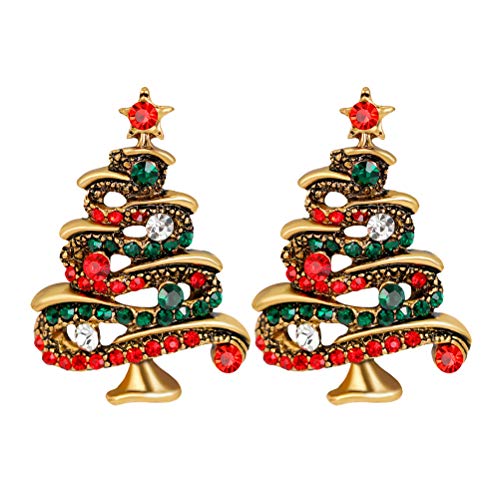 TENDYCOCO 2 Stücke Kreative Weihnachten Themen Brestpin Mode Cshristmas Tree Shaped Breastpins Kleid Ornamente (Golden) von TENDYCOCO