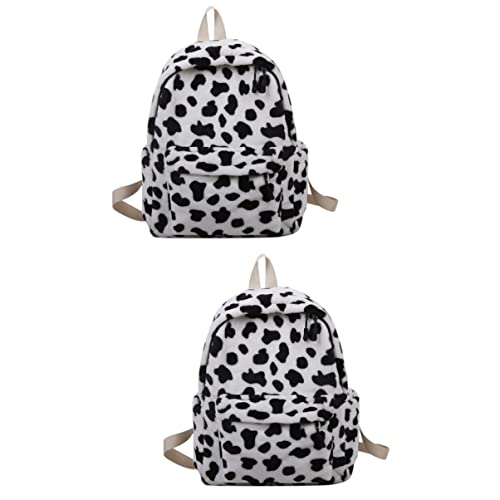 TENDYCOCO 2 Stückerucksack Und Muster Student Plüschbeutel Outdoor Kindergarten Schule für Tasche Studenten Lagerung Jungen Reisen Schwarz Kapazität Bookbags Mädchen Entzückende Kinder von TENDYCOCO