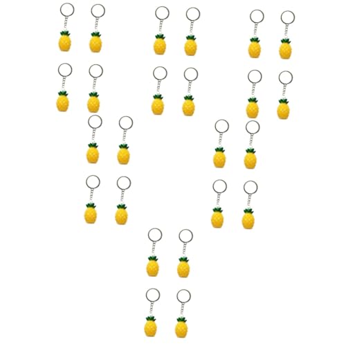 TENDYCOCO 24 STK Schlüsselanhänger Ananas Ananas- Schlüsselanhänger mit Ananas-Ornament Kleiner Korb mit Deckel rund Ananas-Verzierung Fruchtschmuck Ananas Schlüsselanhänger Yellow von TENDYCOCO