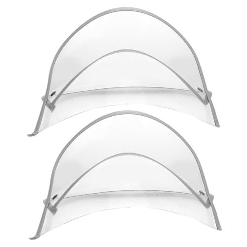 TENDYCOCO 2stücke Regenmantel Hut Visier Transparente Regenschutzkappen Mit Doppel-hut-schild Für Optimalen Gesichtsschutz Bei Regen Für Outdoor-aktivitäten Und Reisen von TENDYCOCO