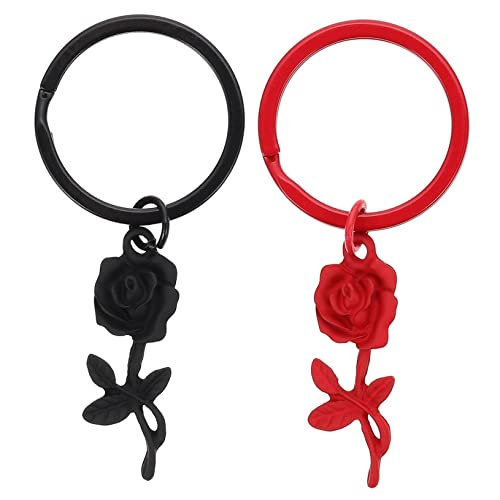 TENDYCOCO 2St mattierter Rosenschlüssel Schlüsselanhänger im Rosendesign Blumen-Schlüsselanhänger Geldbeutel-Anhänger vielzweckleiter verkleidung Schlüsselanhänger aus Metall Taschenornament von TENDYCOCO