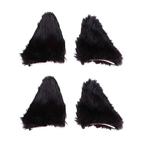 TENDYCOCO 2paare Katzenohren Haarclip Für Halloween Cosplay Haarschmuck Für Mädchen Weiche Plüsch-haarspangen Kostümaccessoires Für Partys Und Feierlichkeiten von TENDYCOCO
