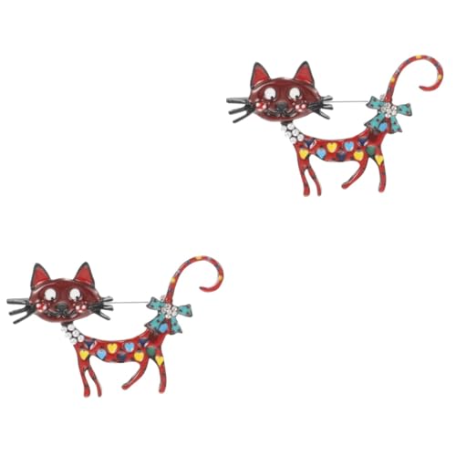 TENDYCOCO 2st Katze Brosche Katzennadel Hosen Brosche Clip Sicherheitsnadelbrosche Broschen Für Damen Schalnadeln Katzen-brosche Für Damen Dekorative Stifte Broschennadeln Zinklegierung von TENDYCOCO
