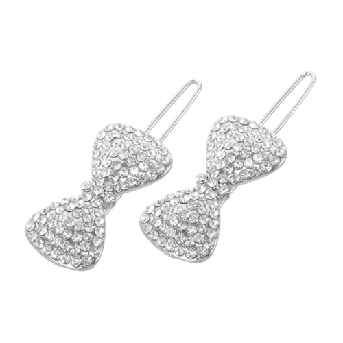 TENDYCOCO 2st Schleife Haarnadel Haarschmuck Haarnadeln Haare Verhauen Klammer Haarspangen Für Damen Haarspange Mit Schleife Haarspangen Für Frauen Seitliche Clips Für Haare Silver Legierung von TENDYCOCO
