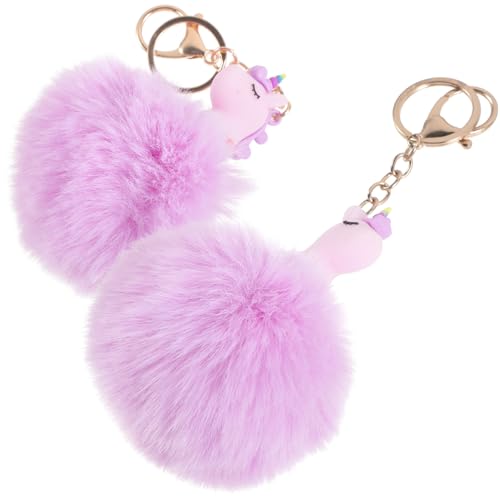 TENDYCOCO 2st Schlüsselanhänger Plüschanhänger Handyanhänger Taschenanhänger Braune Handtaschengriffe Schlüsselhalter Schlüsseldekor Gürteltasche Mit Strasssteinen Legierung Violett von TENDYCOCO