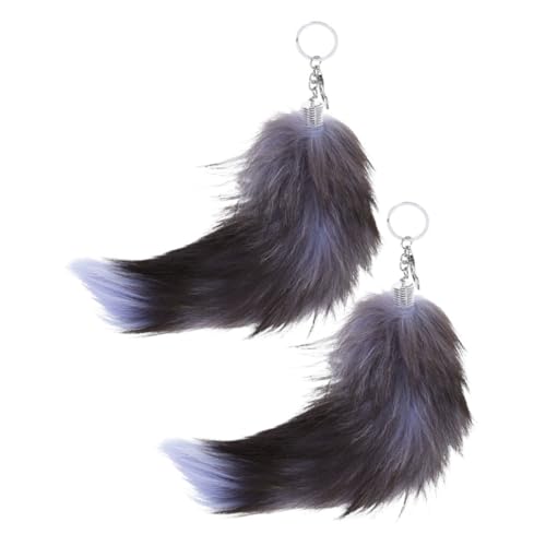 TENDYCOCO 2stücke Fluffiger Fuchsschwanz Schlüsselanhänger Niedliche Handtaschen Charms Für Autoschlüssel Taschen-deko Für Mädchen Und Frauen Leichter Schlüsselanhänger Für Jeden Anlass von TENDYCOCO