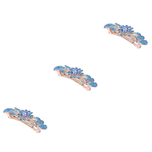 TENDYCOCO 3 Stk Haarspangen mit Strass spring hair clips haarspange mit kristallen Blaue bogenknoten n für Frauen mit Strasssteinen Blue von TENDYCOCO