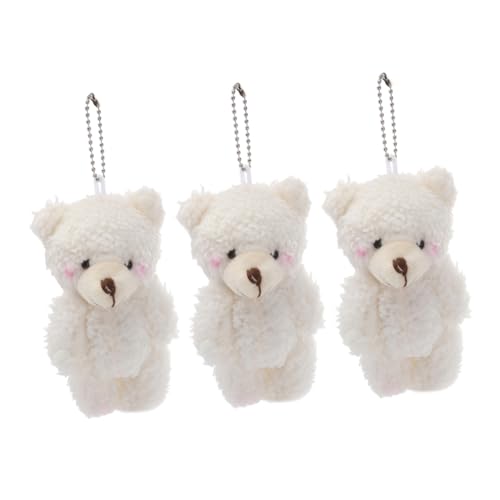 TENDYCOCO 3 Stück Taschenornamente Schlüsselanhänger Anhänger Stofftier Puppe Bär Taschendekoration Bären Schlüsselanhänger DIY Dekor Plüschbär Taschenanhänger Bären von TENDYCOCO