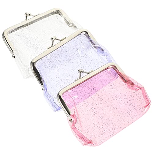 TENDYCOCO 3er-Pack PVC-geldbörsen Für Damen Schillernd Glänzend Geldbeutel Kleingeldbörse Kopfhörerfach Modisches Accessoire von TENDYCOCO