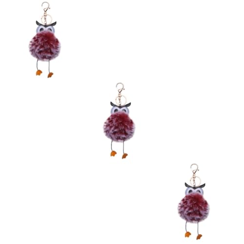 TENDYCOCO 3St Eule Schlüsselanhänger kreative -Schlüsselanhänger Schlüsselanhänger aus Kunstpelz eulenschlüsselänger owl Key Holder Schlüsselbund schöner Schlüsselanhänger von TENDYCOCO