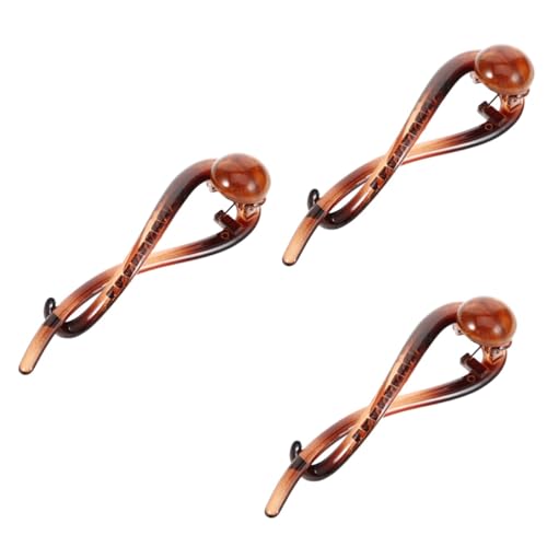 TENDYCOCO 3st Ein Wortgreifer Haarknoten Mit Festem Clip Haarspangen Für Frauen Haarschmuck Klauenclips Für Dickes Haar Gedrehte Haarspange Haarklammern Krallenclip Light Brown Plastik von TENDYCOCO
