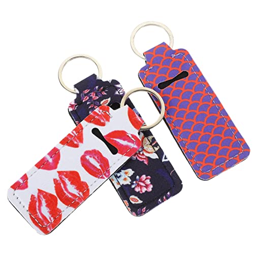 TENDYCOCO 3st Lippenstift-Set Lippenbalsam-Set Halter Mit Schlüsselanhänger Lippenauffüllender Lippenstift Lippenstift-ärmel Lippenbalsam-schlüsselanhängerhalter Make-up-Organizer Neopren von TENDYCOCO