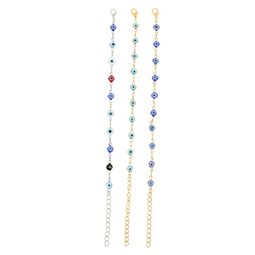 TENDYCOCO 3st Teufel-auge-armband Paare Armbänder Glücksarmband Böser Blick-schmuck Blaues Böses Auge Armband Paar Armbänder Handgefertigte Armbänder Für Den Bösen Blick Handschmuck Kupfer von TENDYCOCO