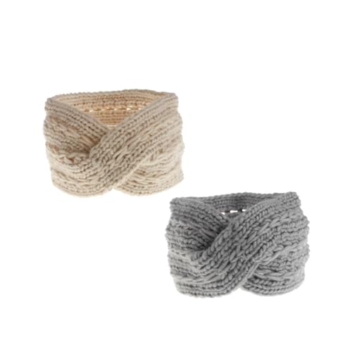 TENDYCOCO 4stücke Haarschmuck Wolle Handgefertigte Stirnbänder Beige Gelb Und Haaraccessoires Für Kalte Und Warm von TENDYCOCO
