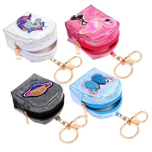 TENDYCOCO Geldbörsen-Set 4er-Pack Schlüsselanhängertasche Für Mädchen Geldbörse Schlüsselanhänger Dekorative Wechseltasche von TENDYCOCO