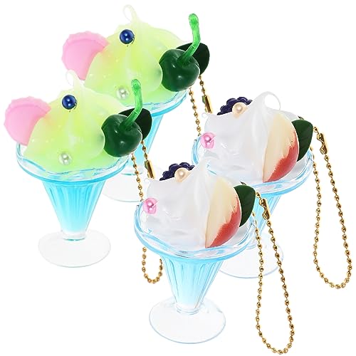 TENDYCOCO 4 Stück Kawaii Schlüsselanhänger Perlenkette Schlüsselanhänger Geldbörsen Anhänger Für Handtaschen EIS Partygeschenke Rucksack Anhänger Taschenanhänger Schlüsselanhänger von TENDYCOCO