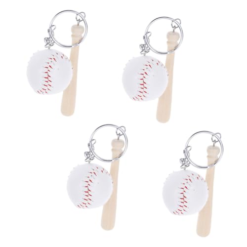 TENDYCOCO 4 Stück Schlüsselanhänger Sportball Schlüsselanhänger Mini Baseballschläger 2022 Grad Schlüsselanhänger Coole Schlüsselanhänger Auto Schlüsselanhänger Auto von TENDYCOCO