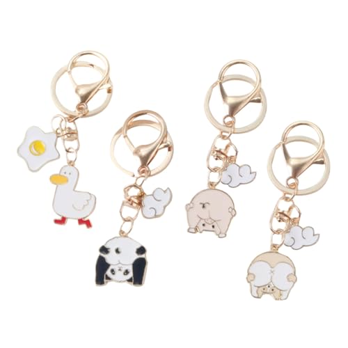 TENDYCOCO 4 Stück Tier Schlüsselanhänger Bezaubernder Taschenanhänger Wolkentaschen Anhänger Schlüsselanhänger Zubehör Lustiger Auto Schlüsselanhänger Weihnachts von TENDYCOCO