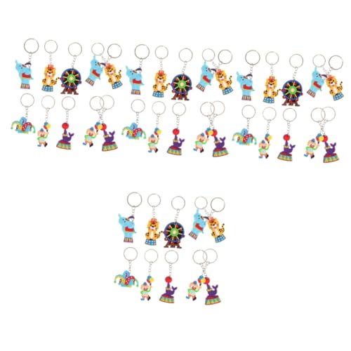 40 STK Zirkusclown-schlüsselanhänger Zarter Zirkus-schlüsselanhänger Bastelanhänger Zirkus-schlüsselanhänger- Zirkuszauber Kleines Zirkusdekor DIY- Colorful Kieselgel von TENDYCOCO