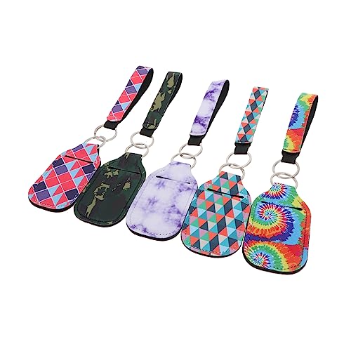 Neopren Lippenstift Schlüsselanhänger Set 10 Stück Blumendruck Schlüsselanhänger Armband Set von TENDYCOCO