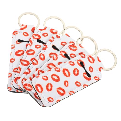 5-teiliger Lippenstift-Organizer Schlüsselanhänger Neopren- Lippenstift-Tasche für Damen und Herren Lippenstift-schutzhülle Clip-Shell von TENDYCOCO
