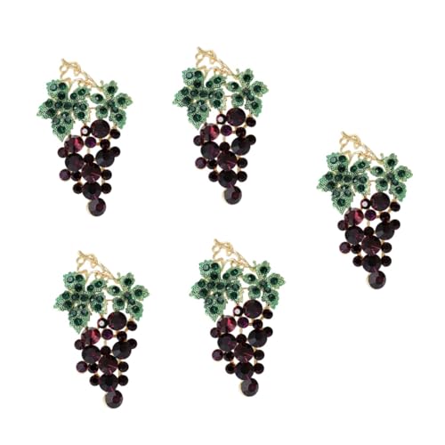 TENDYCOCO 5St Traubenbrosche dekoration Damenhut Deckel broschen für kleidung Kappen Schal Brosche Broschennadeln Frauen Brosche Kleidung Brosche Schalnadel Hut Reversnadel Nachahmung Bohrer von TENDYCOCO