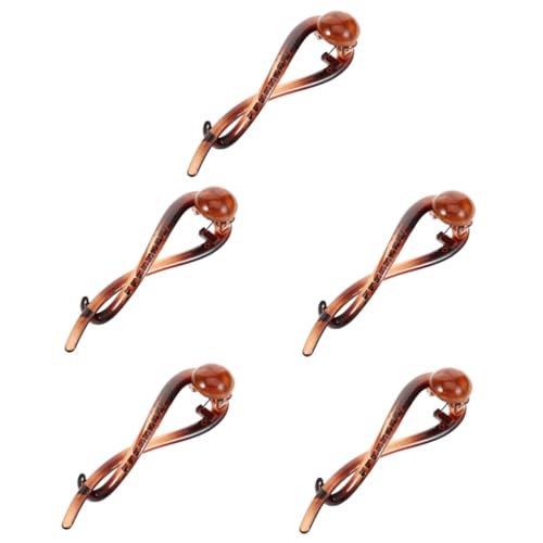 TENDYCOCO 5st Ein Wortgreifer Haarspangen Für Dickes Haar Klauenclips Für Dickes Haar Gedrehte Haarspange Haarknoten Mit Festem Clip Haarklammern Haarschmuck Für Damen Plastik Light Brown von TENDYCOCO