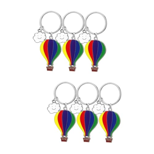TENDYCOCO 6 STK Heißluftballon-schlüsselanhänger Süßer Schlüsselanhänger Dekorativer Schlüsselanhänger Aus Metall Anhänger Schlüsselanhänger Rucksackanhänger Zinklegierung von TENDYCOCO