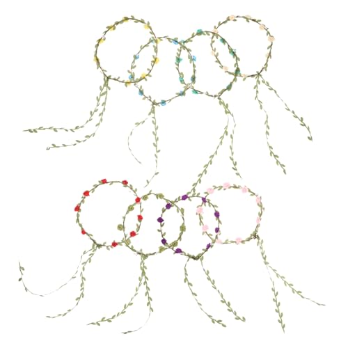 Exquisites Blumenkranz-stirnband Für Mädchen Blumenstirnband Blumenkronen Für Frauen Kranz-stirnband Hochzeitshaarband Für Partys von TENDYCOCO