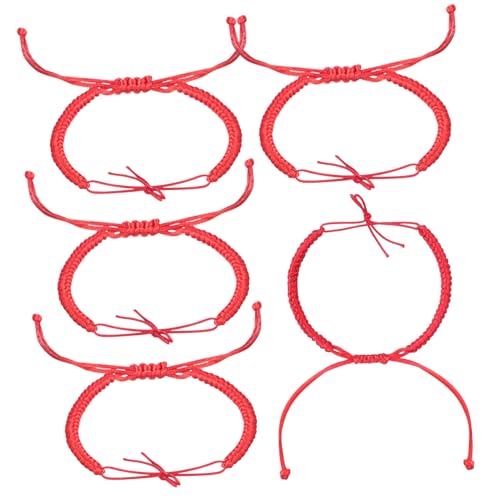 TENDYCOCO 8stücke Rote Schnur Armbänder Diy Handgewebte Glücksarmbänder Für Männer Und Frauen Verstellbar Freundschaftsarmbänder Rote Kordelarmbänder von TENDYCOCO