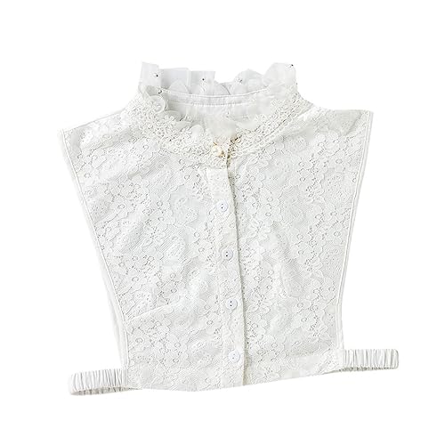 Chiffon Fake Collar Für Damen Abnehmbarer Hoher Kragen Mit Rüschendetails Eleganter Fake Kragen Für Blusen Und Pullover Vielseitig Kombinierbar von TENDYCOCO