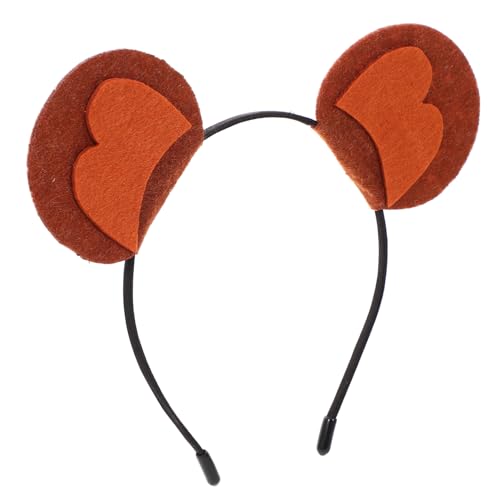 TENDYCOCO Affen-stirnband Frauen Kopfschmuck Tierkostüm-requisite Erwachsene Frauen Stirnband Lustiges Stirnband Ohr Stirnband Tierstirnbänder Für Mädchen Tier-stirnband Filzstoff Brown von TENDYCOCO