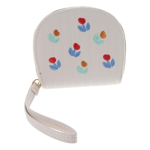 TENDYCOCO Anti Entmagnetisierungs Kartenhalter Zarte Geldbörse Kleine Geldbörsen Bestickte Geldbörse Damenbrieftasche Kleine Geldbörsen Münzbörse Für Damen Wechselgeldbörse Weißes von TENDYCOCO