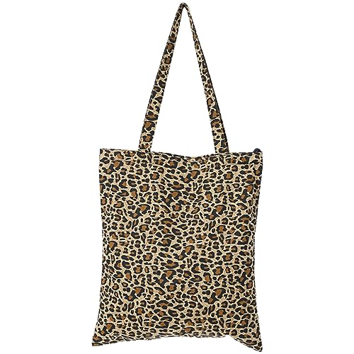 Tendycoco Leopardenmuster Canvas Tasche, GroßE Vintage Schultertasche FüR Damen, Ideal FüR Alltag, Einkaufen, Schule Und Reisen von TENDYCOCO
