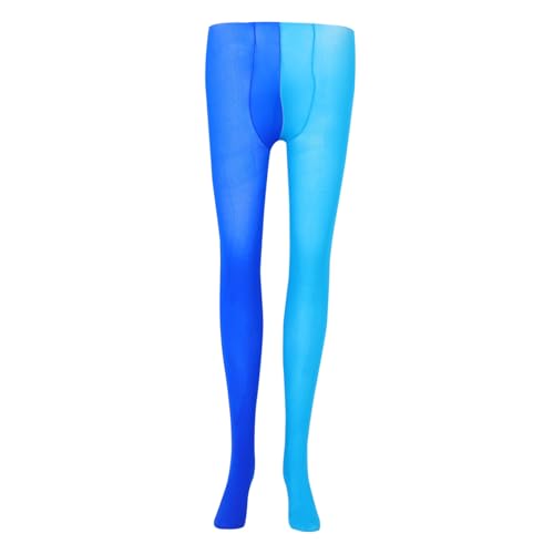 TENDYCOCO Cosplay Legging Zweifarbige Strumpfhosen - Leggings Mit Blickdichte Strumpfhosen Stretch-Kontrollstrümpfe (Blau) Zweifarbige Leggings Fuß von TENDYCOCO