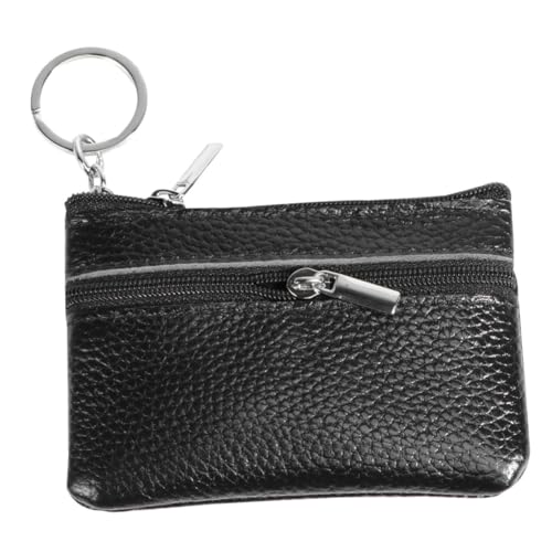 TENDYCOCO Damen Multifunktionale Geldbörse Kompakte Pu Münztasche Mit Reißverschluss Für Schlüssel Münzen Und Karten Schwarz Leicht Langlebig von TENDYCOCO