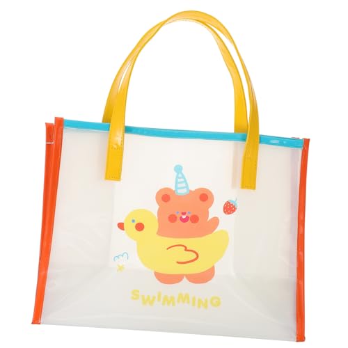 TENDYCOCO Einkaufstasche Durchsichtige Damen Kosmetiktasche Klare Make Up Taschen Transparente Strandtasche Mädchen Make Up Set Große Kapazität Make Up Tasche wasserdichte Geldbörse von TENDYCOCO