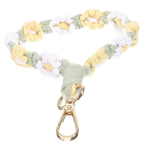 TENDYCOCO Gewebter Gänseblümchen Schlüsselanhänger Gänseblümchen Schlüsselanhänger Baumwollfaden Makramee Geldbörsen Für Frauen Dekorative Schlüsselanhänger von TENDYCOCO