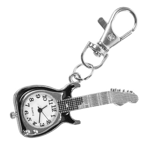 TENDYCOCO Taschenuhr in Gitarrenform Schlüsselanhänger Uhr Für Männer Und Frauen Zum Anklipsen Dekorativer Schlüsselanhänger Leicht Und Elegant Freunde von TENDYCOCO