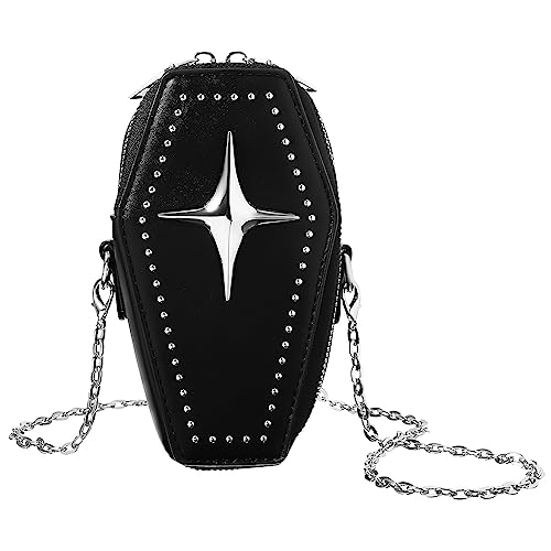 TENDYCOCO Gothic Sargform Crossbody Taschen Umhängetasche Halloween Handtasche Sargform Geldbörsen Halloween Neuheit Tasche Für Mädchen von TENDYCOCO