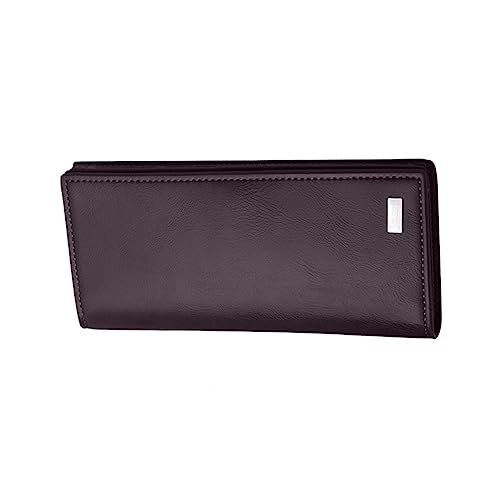 TENDYCOCO Herren Geldbörse Aus PU Langer Geldbeutel Mit Großer Kapazität Für Scheck Und Kreditkarten Sowie Bargeld Dunkelbraun von TENDYCOCO